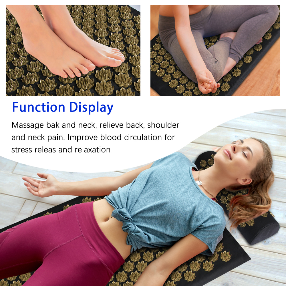 Pilates Yoga Sport - Shiatsu Acupressure Mat Spike Massage Pad