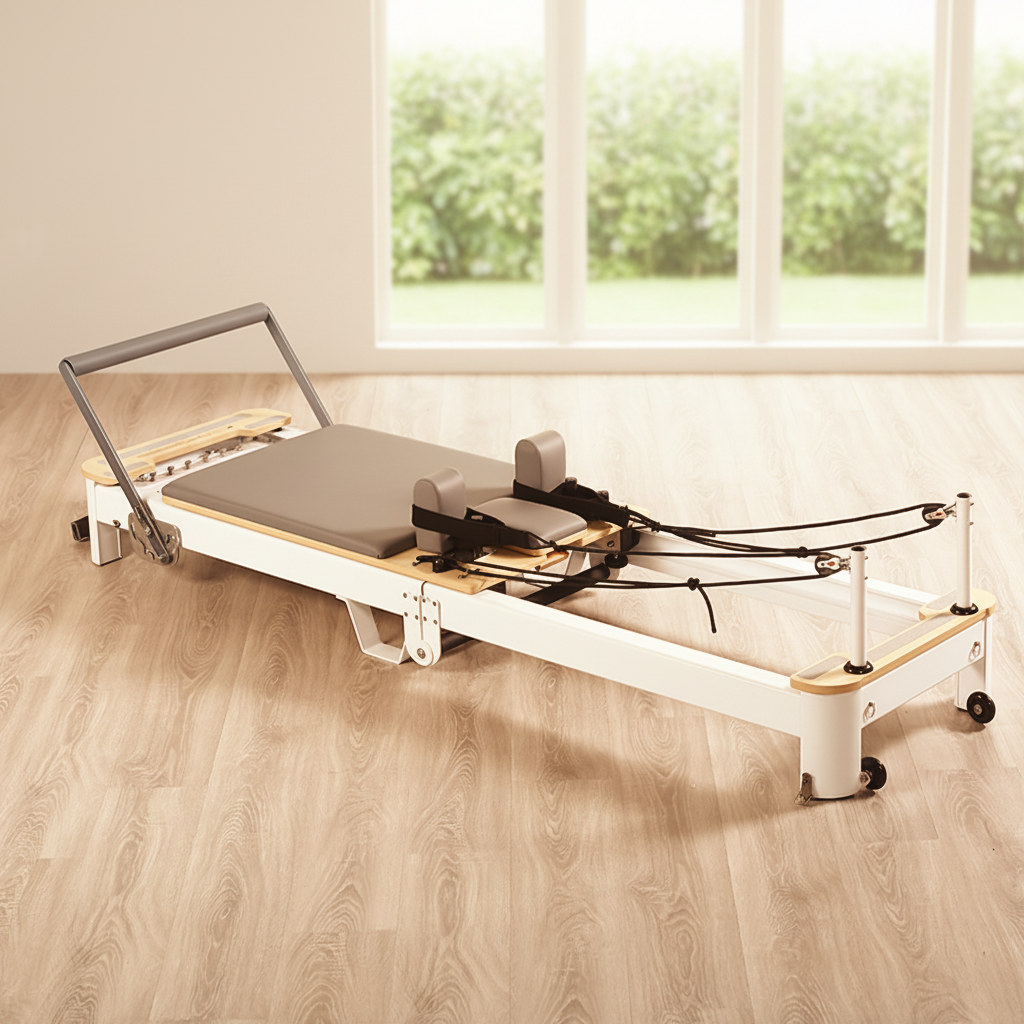 Pilates & Yoga Unleashed Studio Tuckahoe - Premium Foldable Aluminum Pilates Reformer, Space-Saving