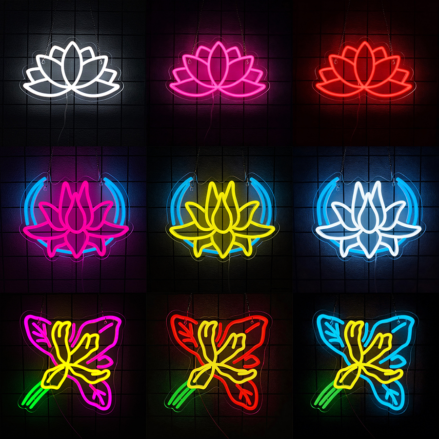Pilates Yoga Room - Lotus Neon Sign,LED Neon Light Sign