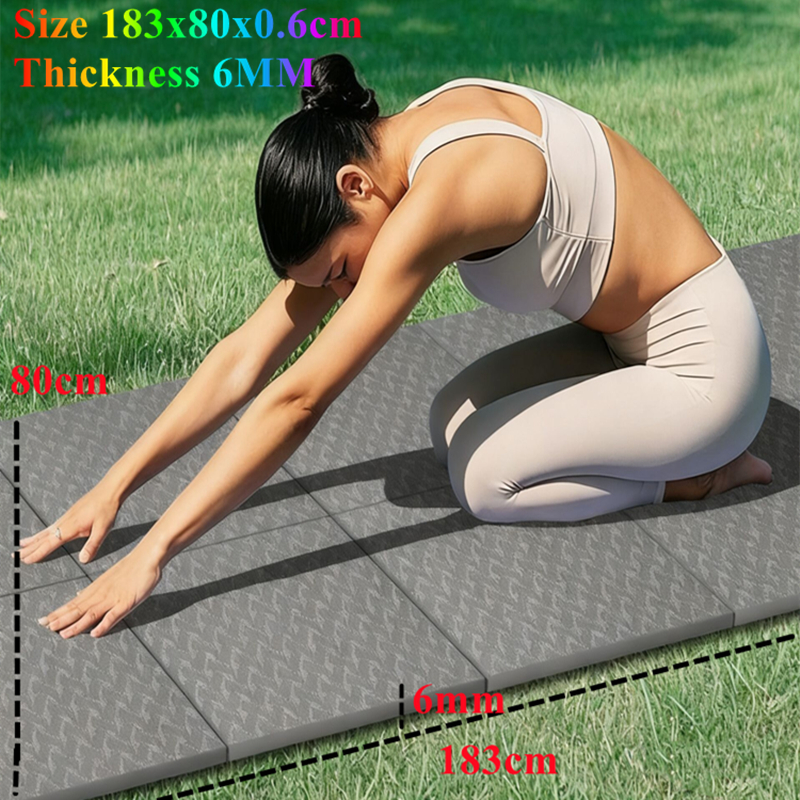Fold Yoga Mat Anti-skid 1830×6 - Pilates Yoga Matte avaliação e preço