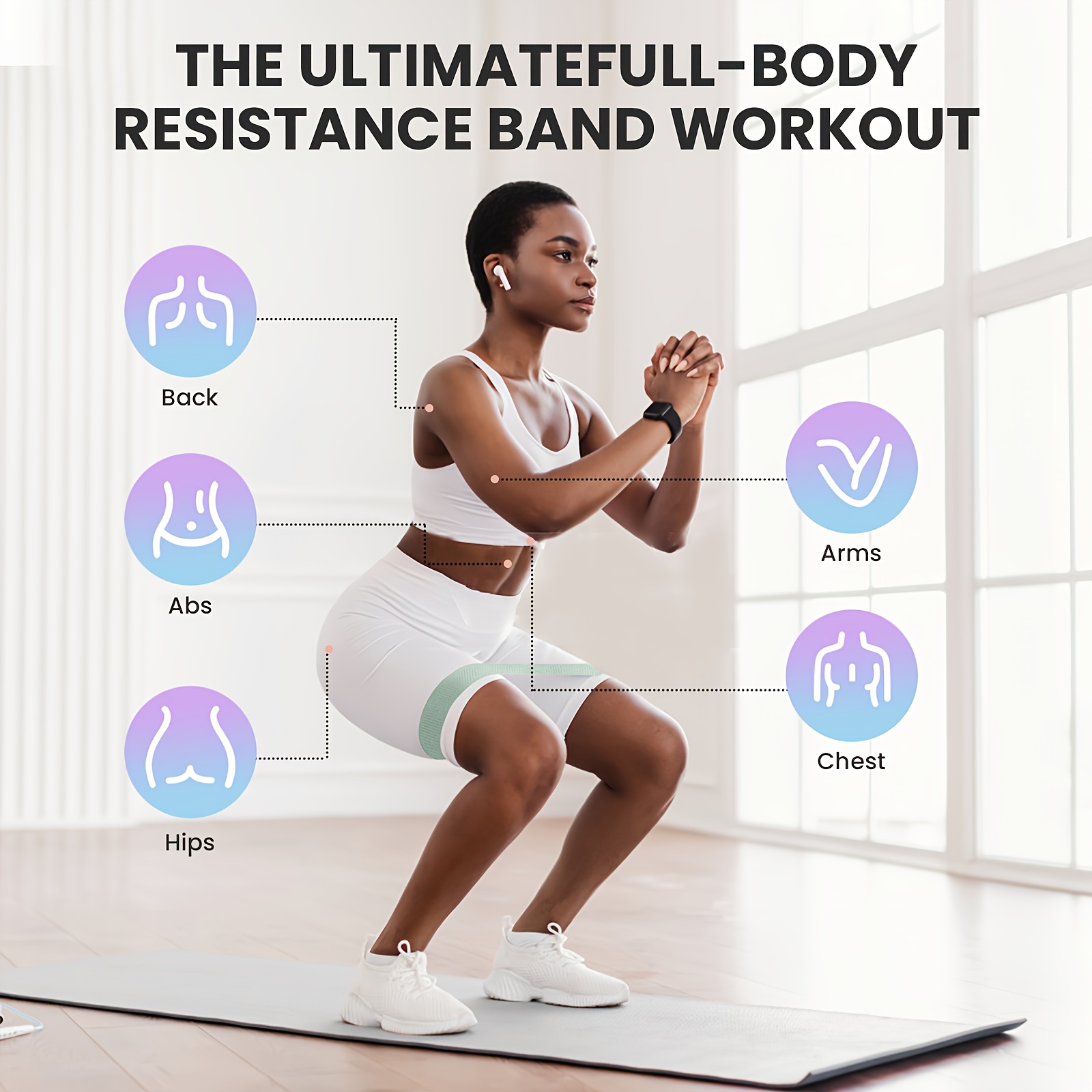 1Pc/4Pcs Fitness Resistance Ba - Pilates Yoga Room avaliação e preço