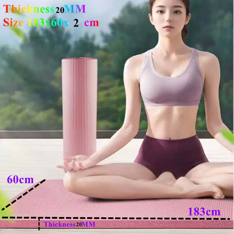 20MM Yoga Mat Anti-skid 183×60 - Pilates Yoga Matte avaliação e preço