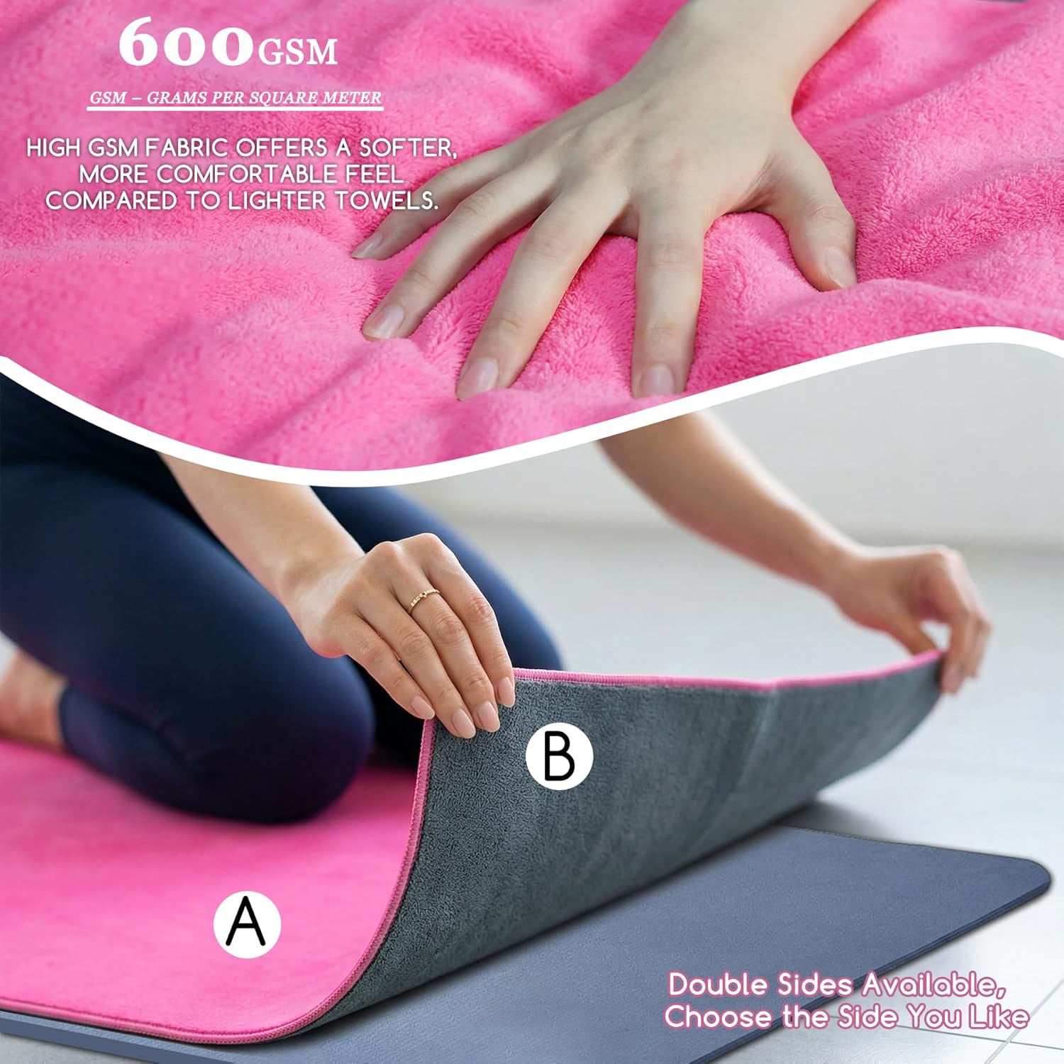 Yoga Mat Towel, Extra Thick 60 - Yoga Pilates Yoga avaliação e preço
