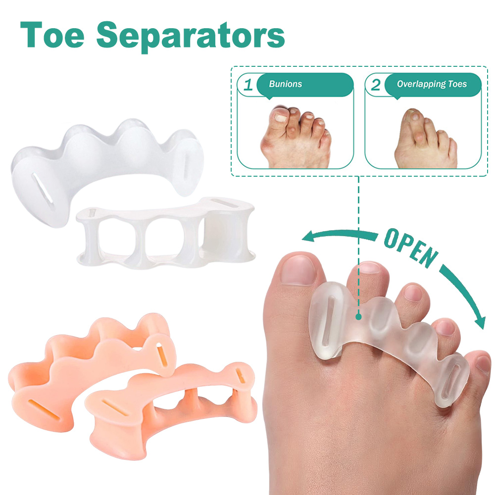 1Pair Gel Hard Silicone Toe Fi - Toe Separator Silicon avaliação e preço