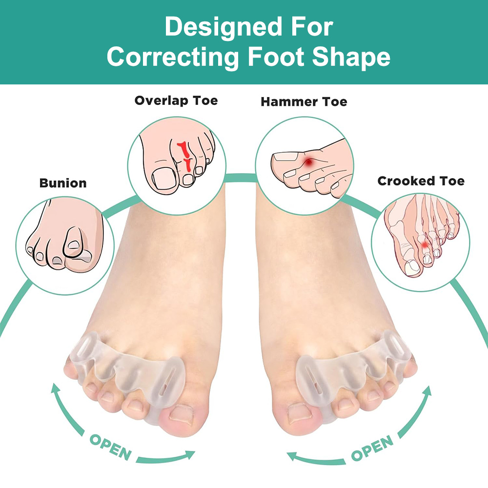 1Pair Gel Hard Silicone Toe Fi - Toe Separator Silicon avaliação e preço