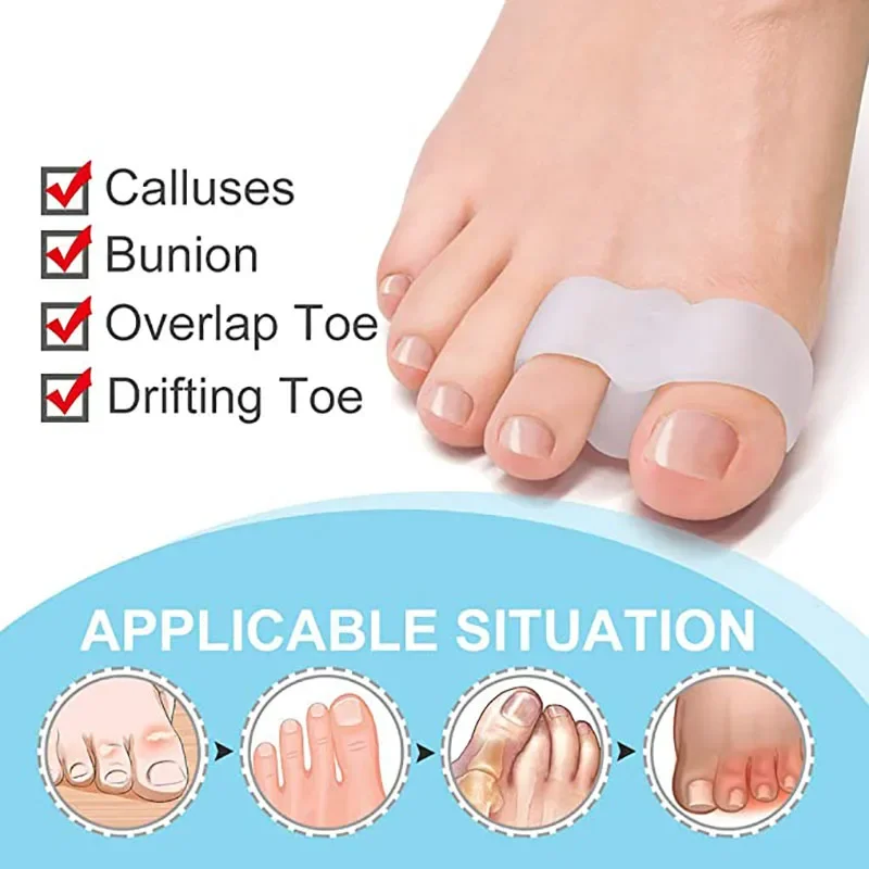 1pair Silicone Two Hole Toe Se - Toe Separator Silicon avaliação e preço