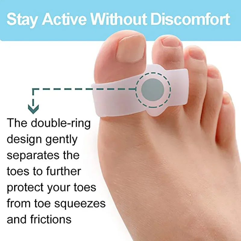 1pair Silicone Two Hole Toe Se - Toe Separator Silicon avaliação e preço