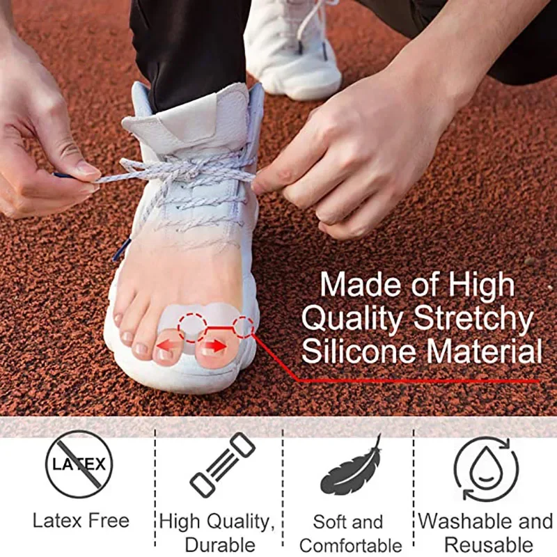 1pair Silicone Two Hole Toe Se - Toe Separator Silicon avaliação e preço