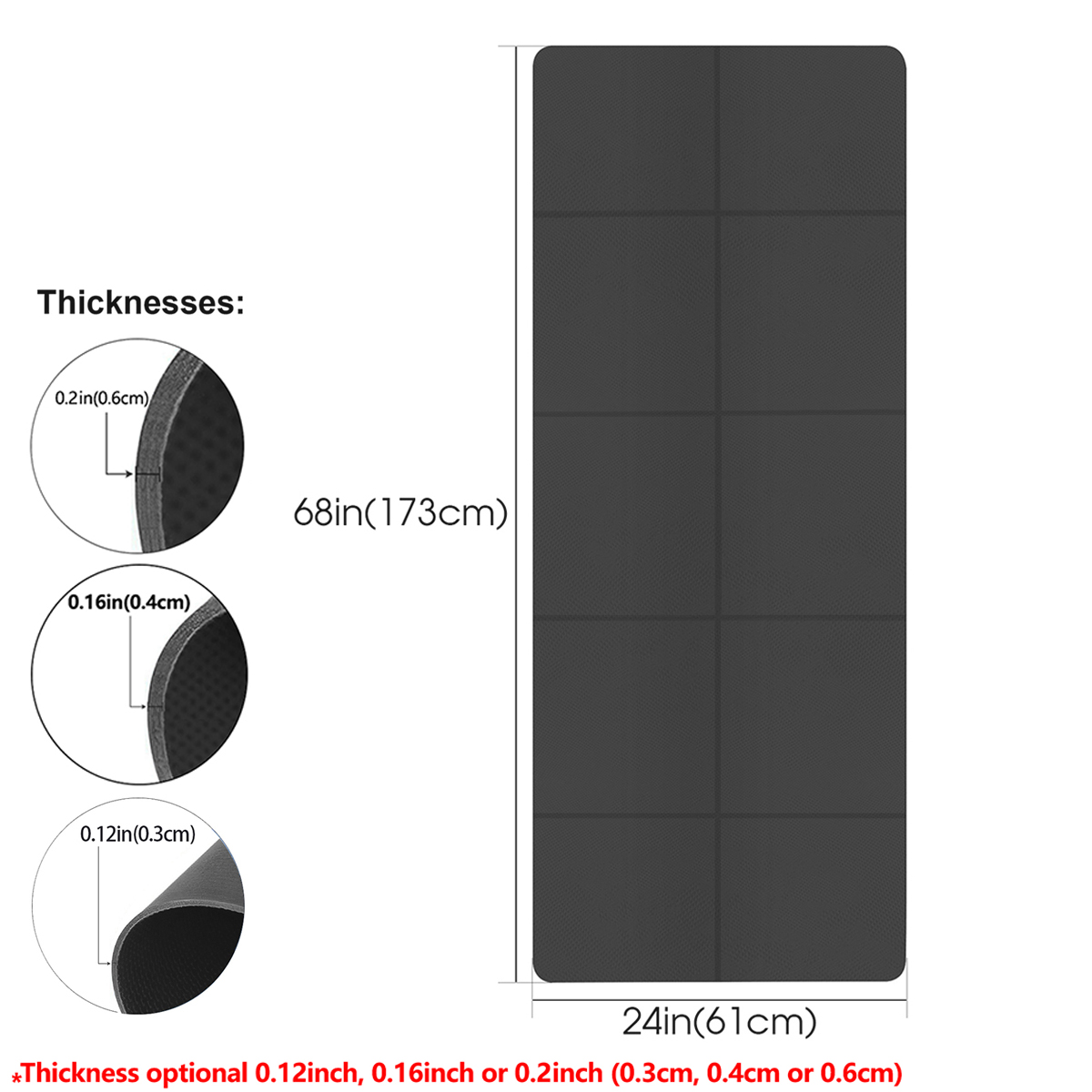 Foldable Yoga Mat Black Eco Fr - Pilates Yoga Matte avaliação e preço