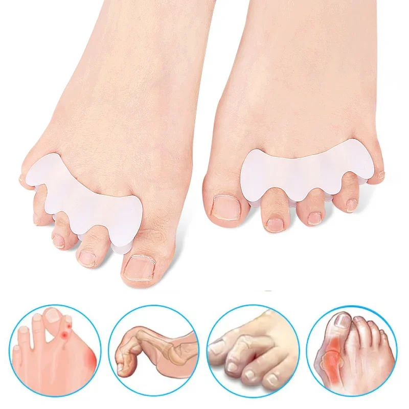 2Pcs=1Pair Hard Silicone Toe F - Toe Separator Silicon avaliação e preço