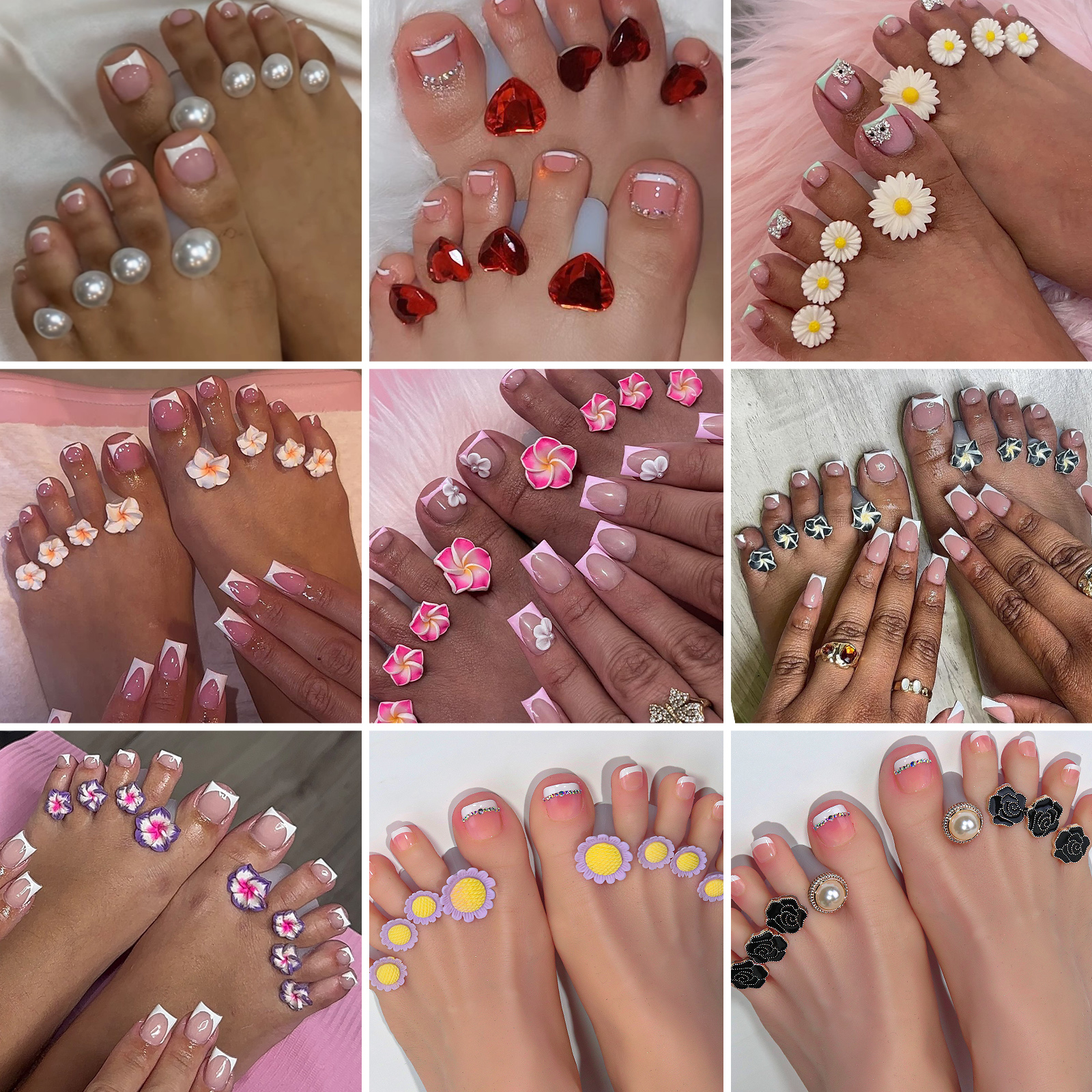 8pcs/Bag Soft Silicone Flower  - Toe Separator Silicon avaliação e preço