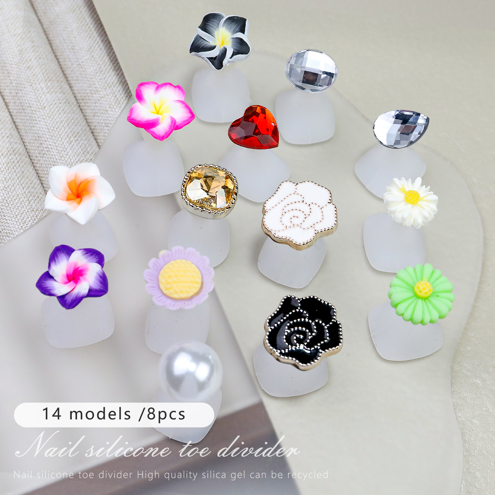 8pcs/Bag Soft Silicone Flower  - Toe Separator Silicon avaliação e preço