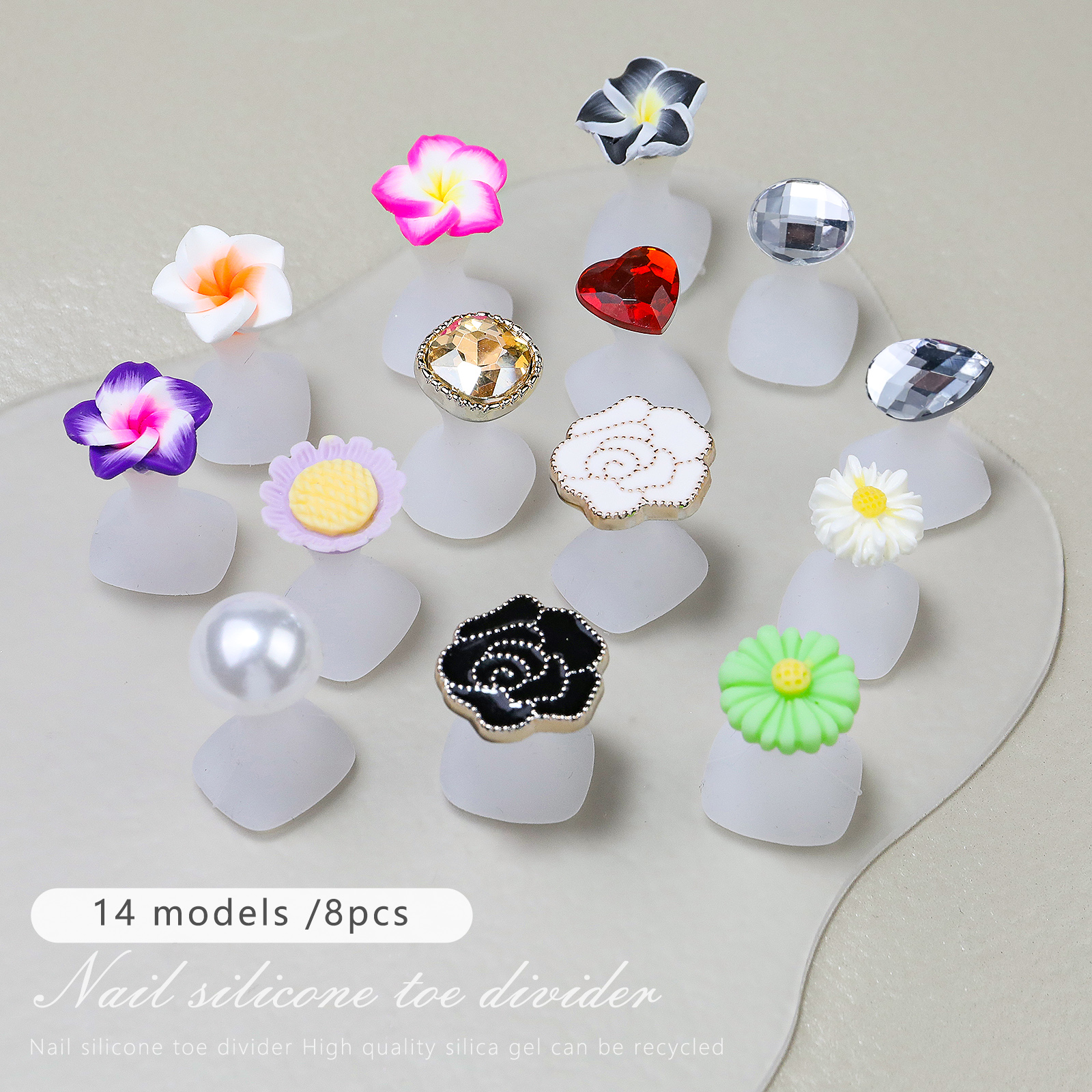 8pcs/Bag Soft Silicone Flower  - Toe Separator Silicon avaliação e preço