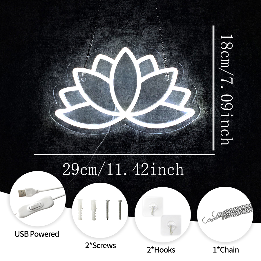 Lotus Neon Sign,LED Neon Light - Pilates Yoga Room avaliação e preço