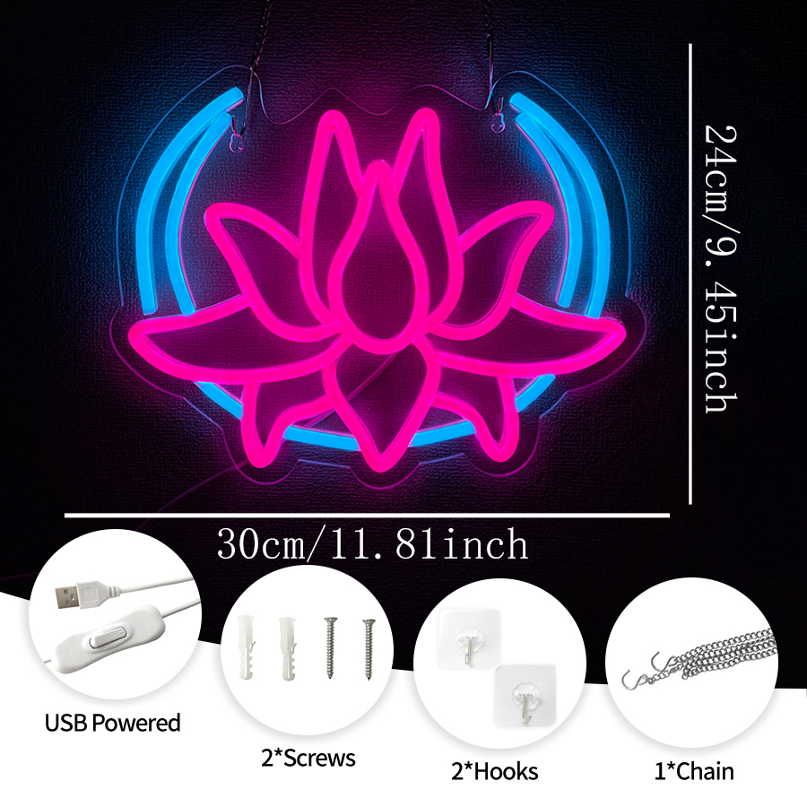 Lotus Neon Sign,LED Neon Light - Pilates Yoga Room avaliação e preço